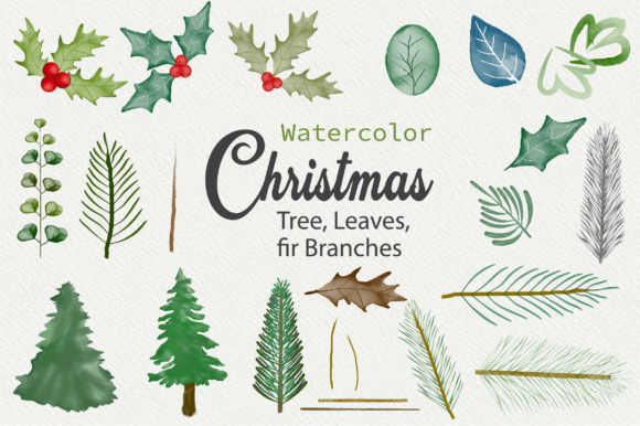 Beautiful Christmas Elements Collection: Elevating Holiday Design with Watercolor Artistry
