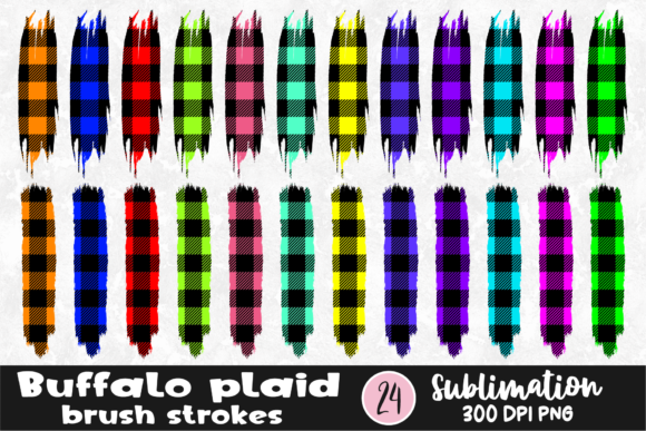 Buffalo Plaid Sublimation Brush Strokes
