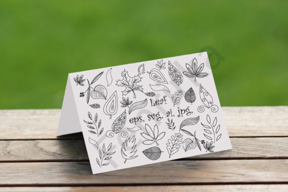 Hand-Drawn Leaf Doodles for Creative Projects