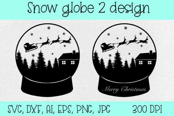 Santa Claus Silhouette in a Snow Globe