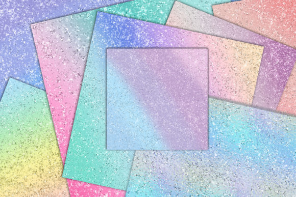Silver Glitter Confetti Ombre Gradients